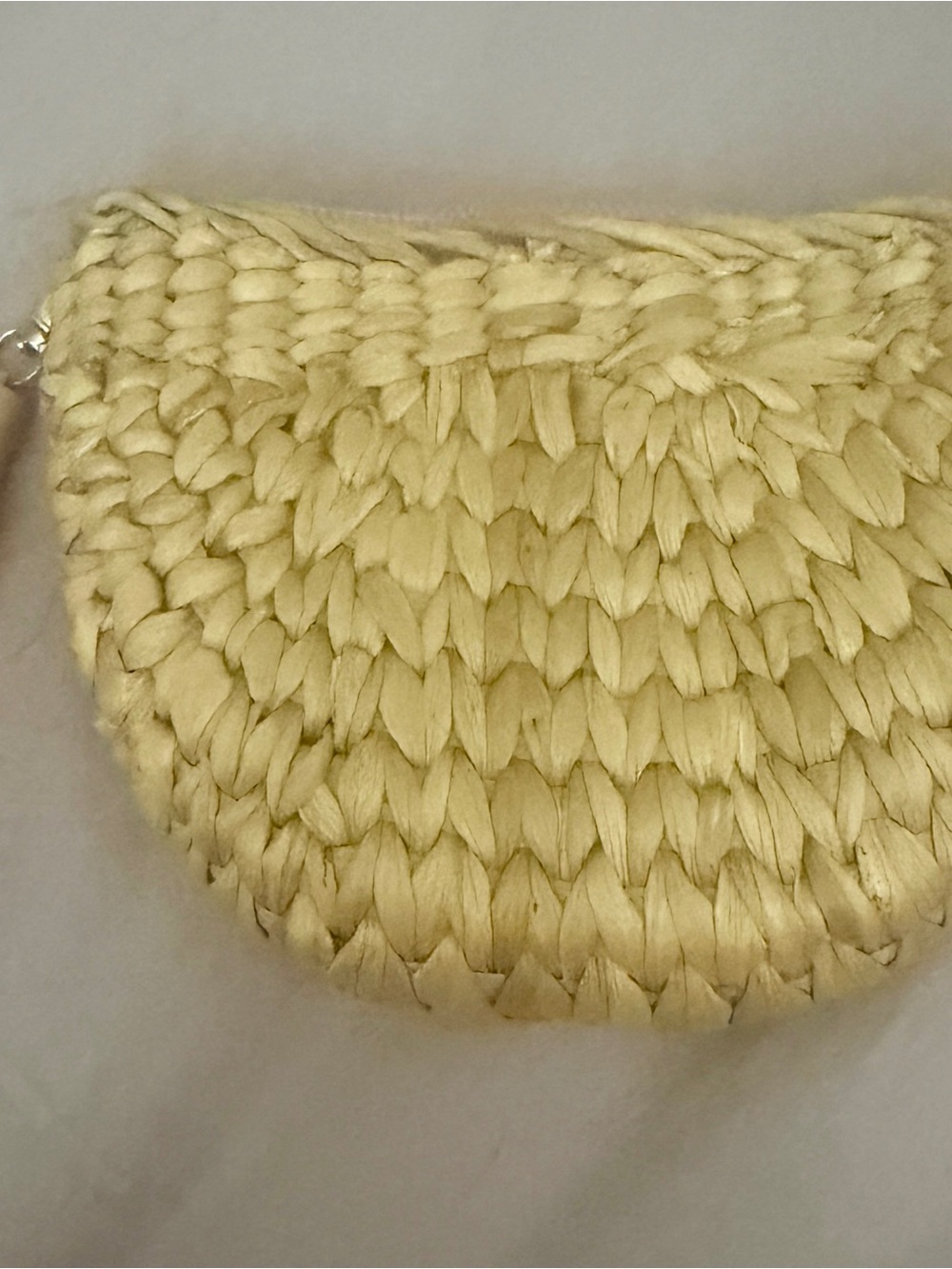 Handwoven Half-Moon Clutch in Natural Cream